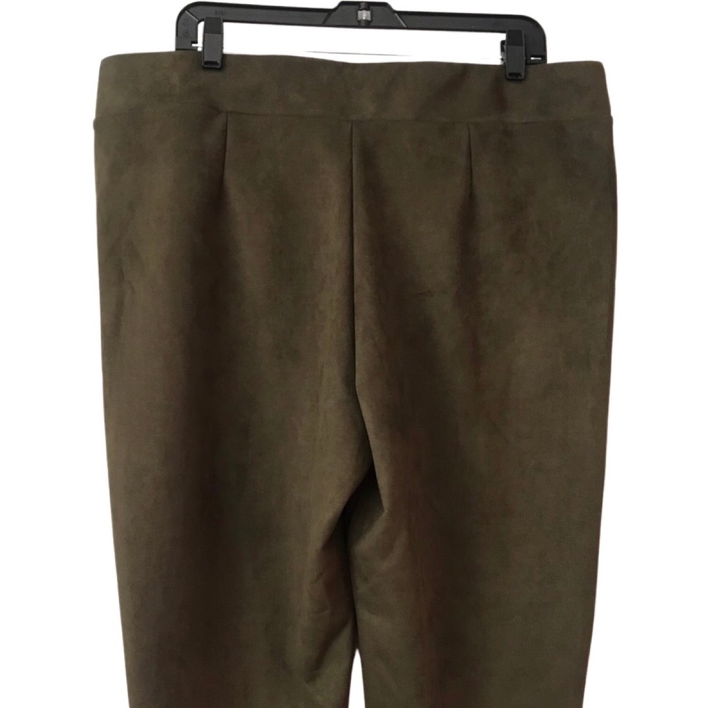 New! Gibson & Latimer High Rise Faux Suede Ponte Leggings Olive Pull On Pants - Picture 5 of 12